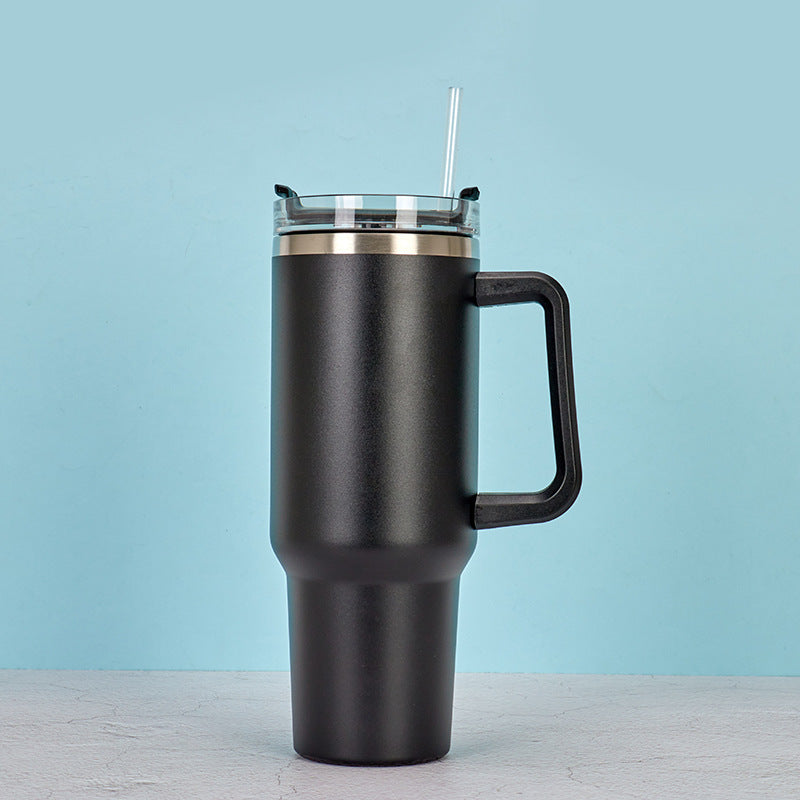 40oz Portable BPA Free Straw Stainless Steel Cup With Handle Large Capacity Bottle