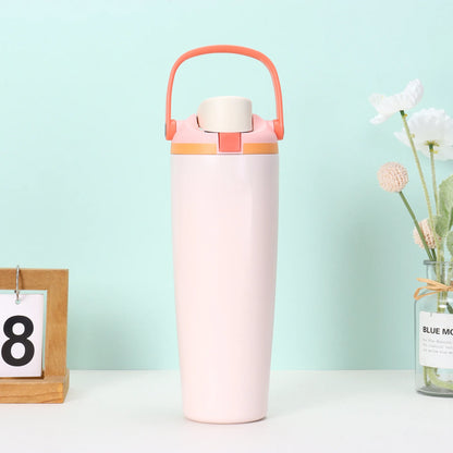 30oz Insulated Bottle Straw Double Wall Vacuum Thermos Cup Leakproof Hot/Cold Drink