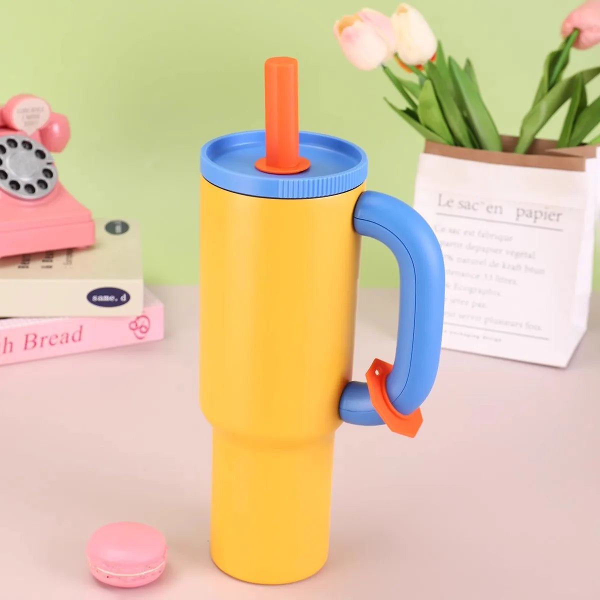 40oz Thermal Mug Tumbler with Handle Insulated Cup