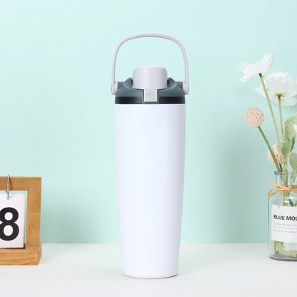 30oz Insulated Bottle Straw Double Wall Vacuum Thermos Cup Leakproof Hot/Cold Drink