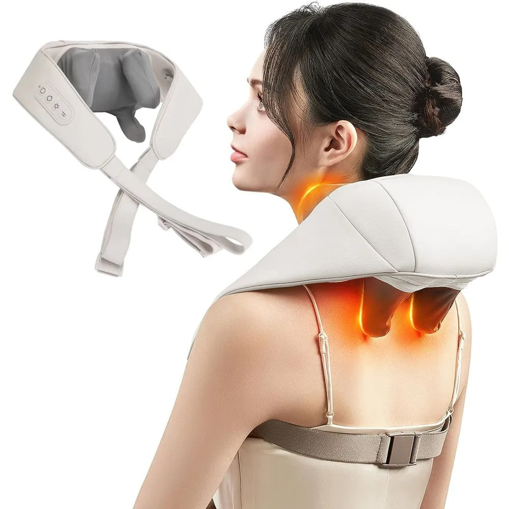 5D Kneading Shiatsu Massage Neck and Shoulder Pain Relief Heating Neck –  White Hawk Shop