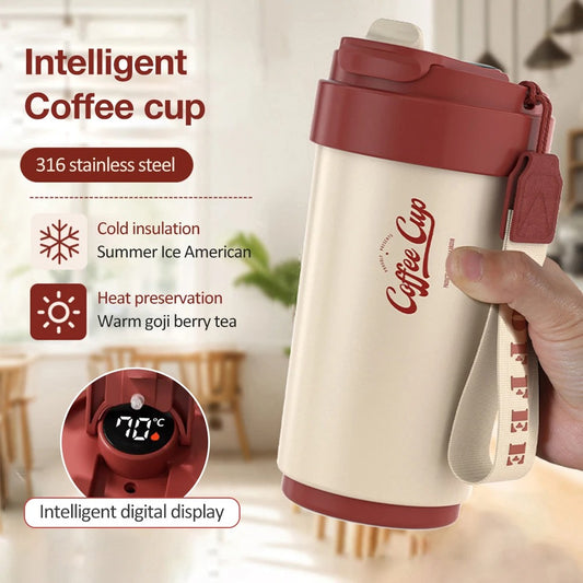 15oz/450ml Stainless Steel Coffee Cup With Temperature Display